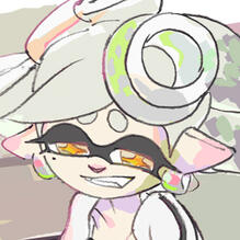 A circular image of Marie from the video game Splatoon